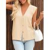 imageCicy Bell Womens V Neck Sweater Vest Casual Button Down Knit Vest Outerwear Sleeveless Trendy CardigansBeige
