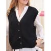 imageCicy Bell Womens V Neck Sweater Vest Casual Button Down Knit Vest Outerwear Sleeveless Trendy CardigansBlack