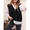 imageCicy Bell Womens V Neck Sweater Vest Casual Button Down Knit Vest Outerwear Sleeveless Trendy CardigansBlack