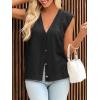 imageCicy Bell Womens V Neck Sweater Vest Casual Button Down Knit Vest Outerwear Sleeveless Trendy CardigansBlack