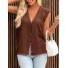 imageCicy Bell Womens V Neck Sweater Vest Casual Button Down Knit Vest Outerwear Sleeveless Trendy CardigansCoffee