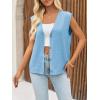 imageCicy Bell Womens V Neck Sweater Vest Casual Button Down Knit Vest Outerwear Sleeveless Trendy CardigansSky Blue