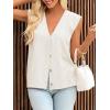 imageCicy Bell Womens V Neck Sweater Vest Casual Button Down Knit Vest Outerwear Sleeveless Trendy CardigansWhite