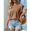 imageCicy Bell Womens Cap Sleeve Tank Tops Boat Neck Loose Fit Tshirts Summer Casual Basic Tee ShirtsBrown