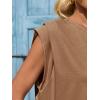 imageCicy Bell Womens Cap Sleeve Tank Tops Boat Neck Loose Fit Tshirts Summer Casual Basic Tee ShirtsBrown