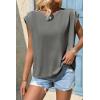 imageCicy Bell Womens Cap Sleeve Tank Tops Boat Neck Loose Fit Tshirts Summer Casual Basic Tee ShirtsGrey