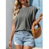 imageCicy Bell Womens Cap Sleeve Tank Tops Boat Neck Loose Fit Tshirts Summer Casual Basic Tee ShirtsGrey