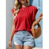 imageCicy Bell Womens Cap Sleeve Tank Tops Boat Neck Loose Fit Tshirts Summer Casual Basic Tee ShirtsRed