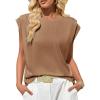 imageCicy Bell Womens Cap Sleeve Tank Tops Boat Neck Loose Fit Tshirts Summer Casual Basic Tee ShirtsBrown