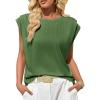 imageCicy Bell Womens Cap Sleeve Tank Tops Boat Neck Loose Fit Tshirts Summer Casual Basic Tee ShirtsDeep Green