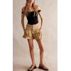 imageCicy Bell Womens Summer Flowy Jean Shorts Button Up High Waisted Wide Leg Denim Skort with PocketsBeige Khaki