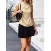imageCicy Bell Womens Mock Neck Satin Tank Tops Business Casual Work Ruched Blouses Summer Corporate OutfitsChampagne