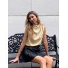 imageCicy Bell Womens Mock Neck Satin Tank Tops Business Casual Work Ruched Blouses Summer Corporate OutfitsChampagne