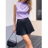 imageCicy Bell Womens Mock Neck Satin Tank Tops Business Casual Work Ruched Blouses Summer Corporate OutfitsDressy Purple