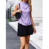imageCicy Bell Womens Mock Neck Satin Tank Tops Business Casual Work Ruched Blouses Summer Corporate OutfitsDressy Purple