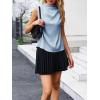 imageCicy Bell Womens Mock Neck Satin Tank Tops Business Casual Work Ruched Blouses Summer Corporate OutfitsLight Blue