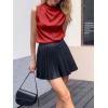 imageCicy Bell Womens Mock Neck Satin Tank Tops Business Casual Work Ruched Blouses Summer Corporate OutfitsRed