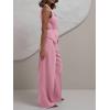 imageCicy Bell Womens 2 Piece Outfits V Neck Tie Waist Blazer Vest and Wide Leg Business Casual Suit Pants SetsLight Pink