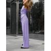 imageCicy Bell Womens 2 Piece Outfits V Neck Tie Waist Blazer Vest and Wide Leg Business Casual Suit Pants SetsLight Purple