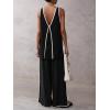 imageCicy Bell Womens Summer Lounge Sets V Neck Sleeveless Tunic Tops Pajamas Sets Comfy Loungwear Wide Leg Pants 2 Piece OutfitsBlack