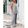imageCicy Bell Womens Summer Lounge Sets V Neck Sleeveless Tunic Tops Pajamas Sets Comfy Loungwear Wide Leg Pants 2 Piece OutfitsGrey