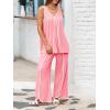 imageCicy Bell Womens Summer Lounge Sets V Neck Sleeveless Tunic Tops Pajamas Sets Comfy Loungwear Wide Leg Pants 2 Piece OutfitsPink