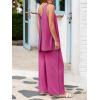 imageCicy Bell Womens Summer Lounge Sets V Neck Sleeveless Tunic Tops Pajamas Sets Comfy Loungwear Wide Leg Pants 2 Piece OutfitsRose Red