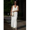 imageCicy Bell Womens Summer Lounge Sets V Neck Sleeveless Tunic Tops Pajamas Sets Comfy Loungwear Wide Leg Pants 2 Piece OutfitsWhite