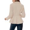 imageCicy Bell Elegant Women Blazer Business Work Office Peplum Hem Jacket Open Front Herringbone CoatsApricot