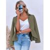 imageCicy Bell Elegant Women Blazer Business Work Office Peplum Hem Jacket Open Front Herringbone CoatsArmy Green