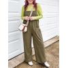 imageCicy Bell Womens Wide Leg Jumpsuits Casual Baggy Bib Overalls Summer Sleeveless Straps Loose Rompers with PocketsArmy Green