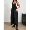 imageCicy Bell Womens Wide Leg Jumpsuits Casual Baggy Bib Overalls Summer Sleeveless Straps Loose Rompers with PocketsBlack