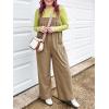 imageCicy Bell Womens Wide Leg Jumpsuits Casual Baggy Bib Overalls Summer Sleeveless Straps Loose Rompers with PocketsBrown
