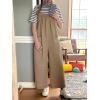imageCicy Bell Womens Wide Leg Jumpsuits Casual Baggy Bib Overalls Summer Sleeveless Straps Loose Rompers with PocketsBrown