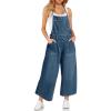 imageCicy Bell Womens Denim Overalls Baggy Jumpsuits Loose Fit Bib Adjustable Strap Capri Wide Leg Jean Overalls