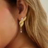 imageCicy Bell 18k Gold Plated Earrings for Women Trendy Hypoallergenic Stud Drop Earrings Jewelry Accessory Gifts for Birthday PartyGoldStyleA