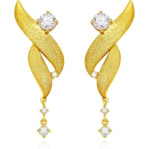 imageCicy Bell 18k Gold Plated Earrings for Women Trendy Hypoallergenic Stud Drop Earrings Jewelry Accessory Gifts for Birthday PartyGoldStyleA