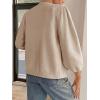 imageCicy Bell Womens 34 Puff Sleeve Cardigan Sweater Fall Trendy Casual Button Up Loose Fit Cropped Knit SweatersKhaki