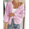 imageCicy Bell Womens 34 Puff Sleeve Cardigan Sweater Fall Trendy Casual Button Up Loose Fit Cropped Knit SweatersPink