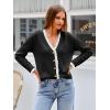 imageCicy Bell Womens Lace V Neck Cardigan Sweaters Button Down Long Sleeve Knit Tops Fall Trendy Lightweight Open Front SweaterBlack