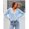 imageCicy Bell Womens Lace V Neck Cardigan Sweaters Button Down Long Sleeve Knit Tops Fall Trendy Lightweight Open Front SweaterBlue