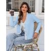 imageCicy Bell Womens Lace V Neck Cardigan Sweaters Button Down Long Sleeve Knit Tops Fall Trendy Lightweight Open Front SweaterBlue