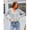 imageCicy Bell Womens Lace V Neck Cardigan Sweaters Button Down Long Sleeve Knit Tops Fall Trendy Lightweight Open Front SweaterGrey