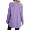 imageCicy Bell Womens Long Sleeve Tunic Tops Side Slit Crew Neck Oversized T Shirts Fall Casual Loose Fit Basic Tees ShirtsPurple