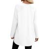 imageCicy Bell Womens Long Sleeve Tunic Tops Side Slit Crew Neck Oversized T Shirts Fall Casual Loose Fit Basic Tees ShirtsWhite