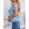 imageCicy Bell Womens Off One Shoulder Tops Summer Ribbed Knit Tank Tops Trendy Casual Loose Fit Sleeveless Tee ShirtsBlue