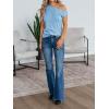 imageCicy Bell Womens Off One Shoulder Tops Summer Ribbed Knit Tank Tops Trendy Casual Loose Fit Sleeveless Tee ShirtsBlue