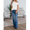imageCicy Bell Womens Off One Shoulder Tops Summer Ribbed Knit Tank Tops Trendy Casual Loose Fit Sleeveless Tee ShirtsWhite