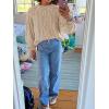 imageCicy Bell Womens Oversized Cable Knit Sweaters Crew Neck Long Sleeve Fall Chunky Pullover Casual Loose Fit Sweater TopsBeige