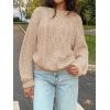 imageCicy Bell Womens Oversized Cable Knit Sweaters Crew Neck Long Sleeve Fall Chunky Pullover Casual Loose Fit Sweater TopsBeige